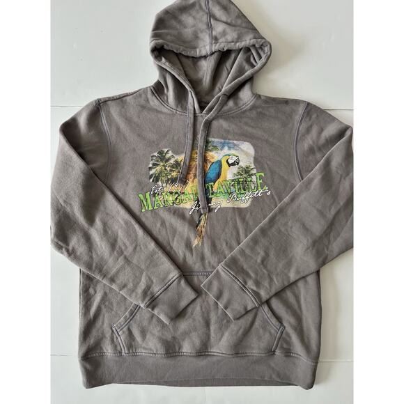 Margaritaville Parrot Sweatshirt Hoodie Men XL Gray Fleece Jimmy Buffet Comfy - Picture 1 of 9